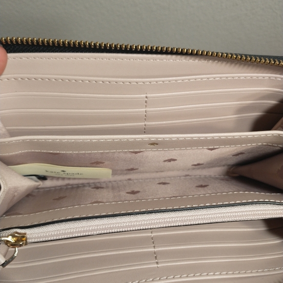 Kate Spade New York Laurel Way Neda Saffiano Leather Zip Around Wallet Tan - Picture 5 of 13